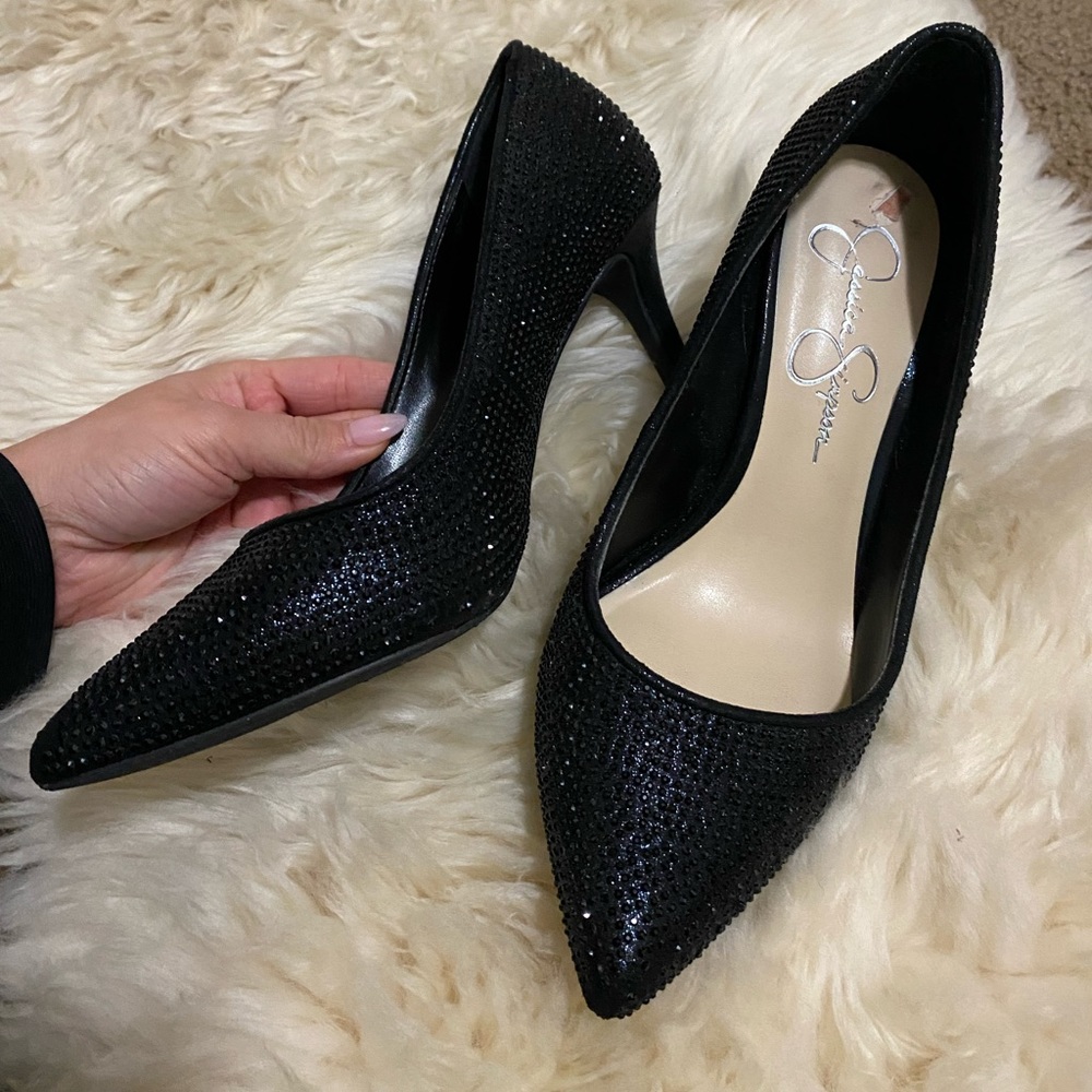 BLACK PRE LOVED SPARKLY HEELS